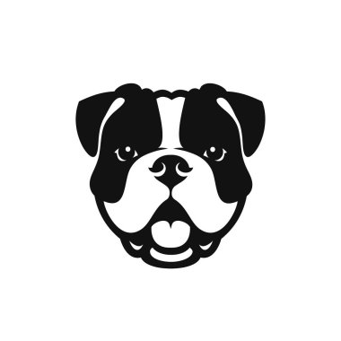 bulldog kafa minimalist vektör çizim