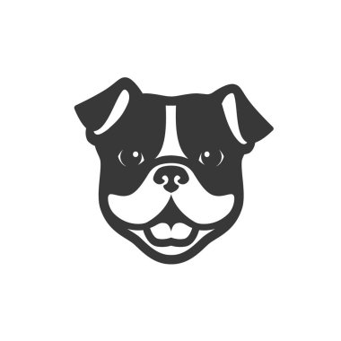 bulldog kafa minimalist vektör çizim