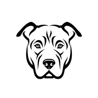 minimalistic vector illustration of pitbull dog