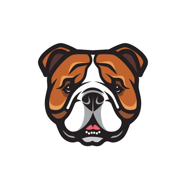 Illustration Vectorielle Minimaliste Tête Bulldog — Image vectorielle