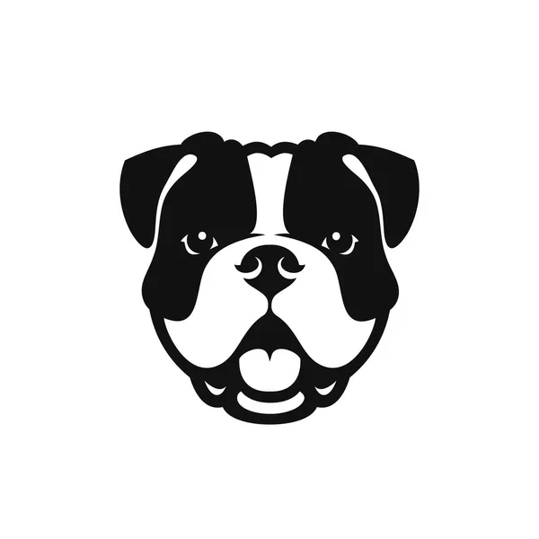 Minimalistisk Vektorillustration Bulldog Huvud — Stock vektor
