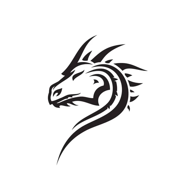 Illustration Vectorielle Minimaliste Dragon Isolé Sur Blanc — Image vectorielle