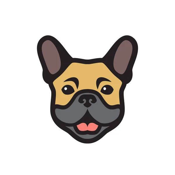 Icono Vectorial Minimalista Bulldog Francés — Vector de stock