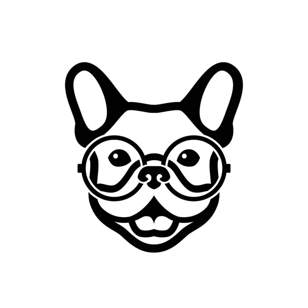 Ilustración Vecor Minimalista Perro Con Gafas — Archivo Imágenes Vectoriales