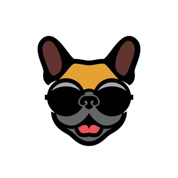 Minimalistic Vecor Illustration Dog Wearing Sunglasses — Stock Vector