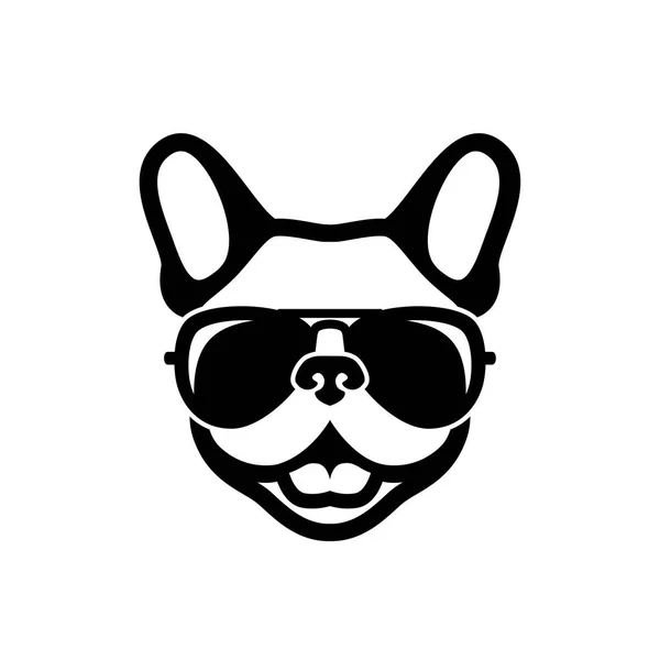 Ilustração Vecor Minimalista Cão Usando Óculos Sol — Vetor de Stock
