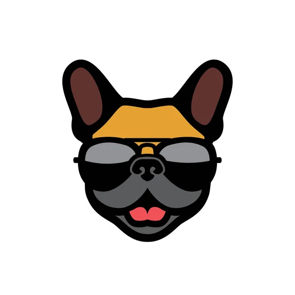 Ilustración Vecor Minimalista Perro Con Gafas Sol — Vector de stock