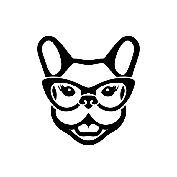 Minimalistisk Vekor Illustration Hund Iført Briller – Stock-vektor