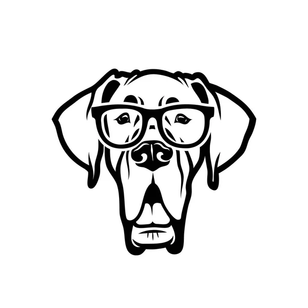 Ilustração Vecor Minimalista Cão Vestindo Óculos — Vetor de Stock