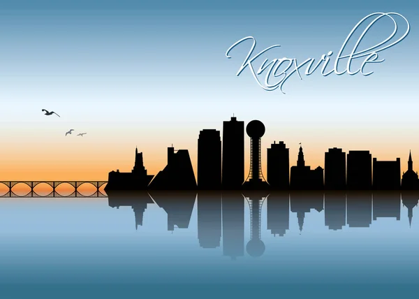 Knoxville City Skyline Sunset Light Vector Poster — Stock Vector