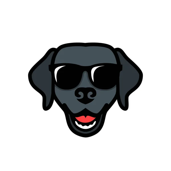 Minimalistic Vecor Illustration Dog Wearing Sunglasses — Stock Vector