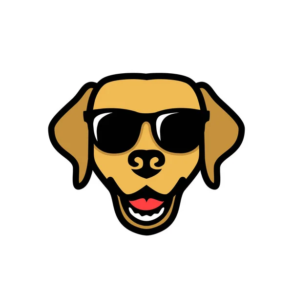 Μινιμαλιστική Vecor Απεικόνιση Του Σκύλου Φορώντας Γυαλιά Ηλίου — Διανυσματικό Αρχείο
