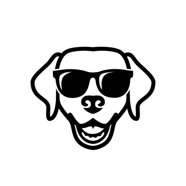 Illustration Vectorielle Minimaliste Chien Portant Des Lunettes Soleil — Image vectorielle