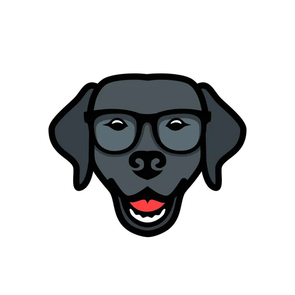 Minimalistic Vecor Illustration Dog Wearing Eyeglasses — Stock Vector