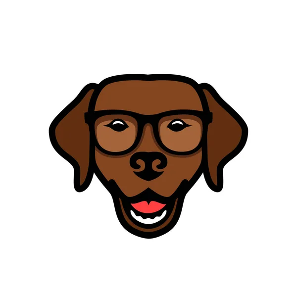 Μινιμαλιστική Vecor Εικόνα Του Σκύλου Που Φορούν Γυαλιά — Διανυσματικό Αρχείο