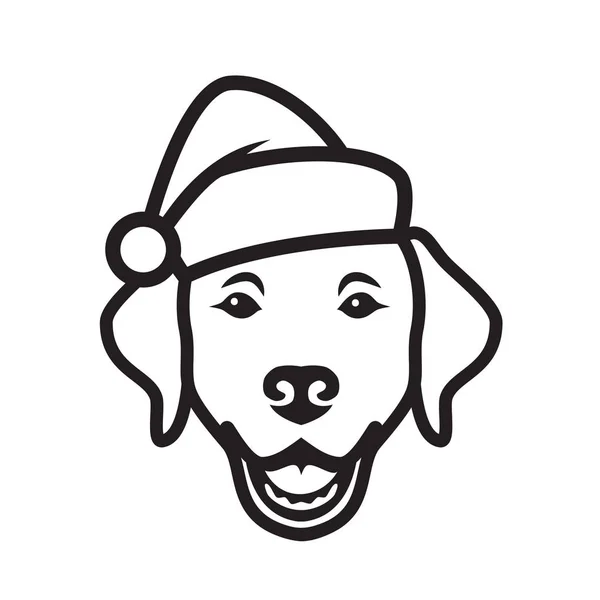 Ilustracja Wektorowa Minimalistyczny Labrador Boże Narodzenie Kapelusz — Wektor stockowy