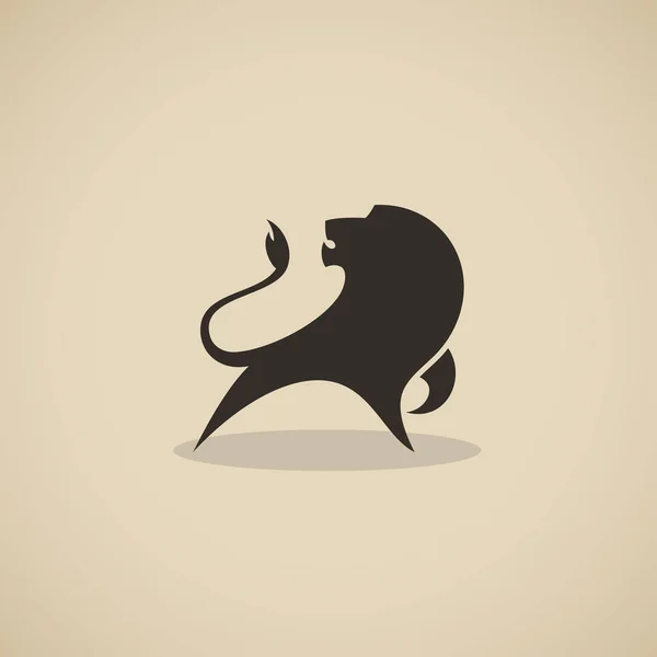 Illustration Vectorielle Minimaliste Lion Sur Fond Beige — Image vectorielle