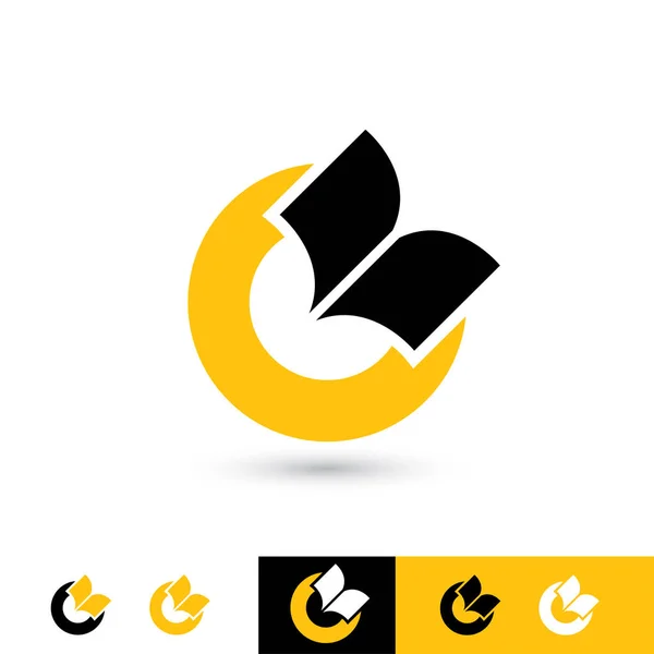 Minimalistic Vector Logo Design Yellow Black Colors — Stock Vector