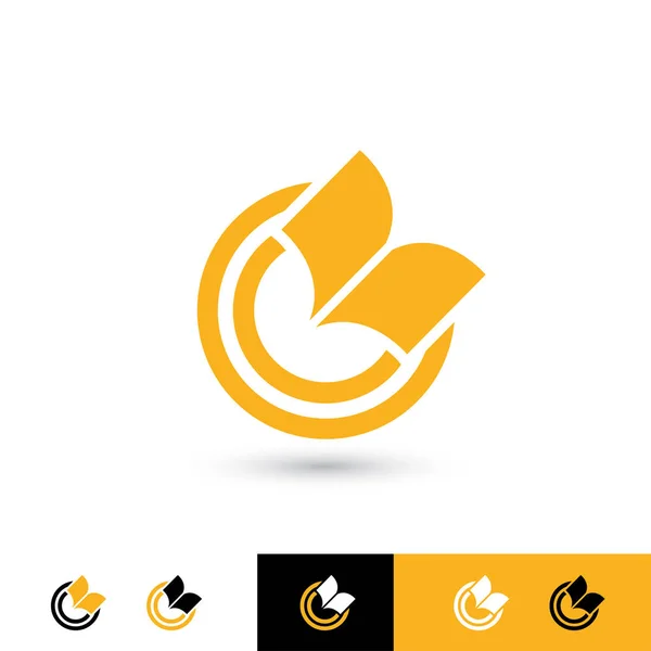 黄色の色でミニマルなベクトルのロゴの設計 — ストックベクタ