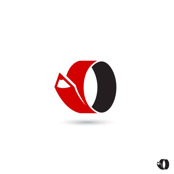 Design Minimaliste Logo Vectoriel Avec Crayon Couleur Rouge — Image vectorielle