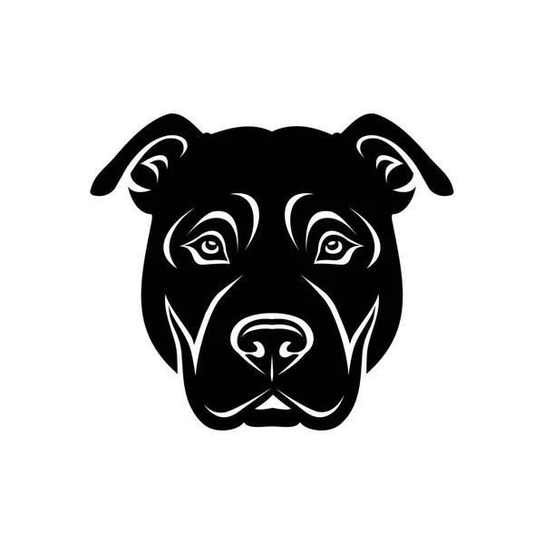 Minimalistische Vektorillustration Von Pitbull Dog — Stockvektor