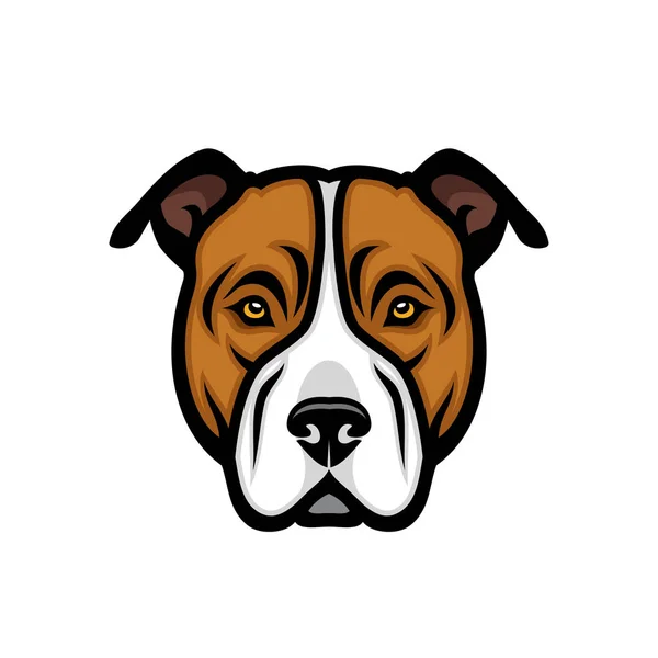 Ilustrasi Vektor Minimalis Dari Pitbull Dog - Stok Vektor