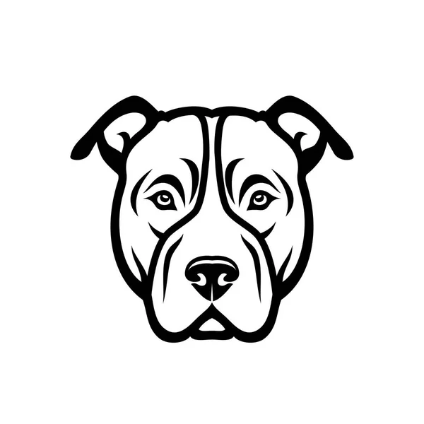 Minimalistic Vector Illustration Pitbull Dog — Stock Vector