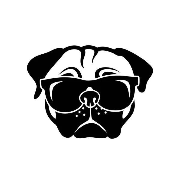 Minimalistic Vecor Illustration Dog Wearing Sunglasses — Stock Vector