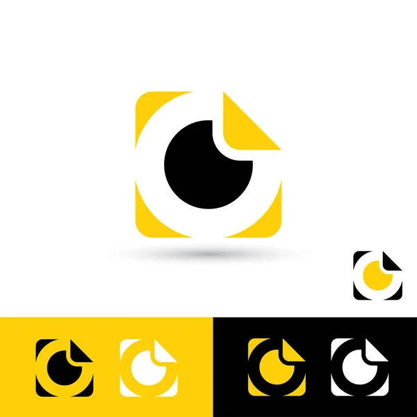 Sarı Siyah Renklerde Minimalist Vektör Logo Tasarımı — Stok Vektör