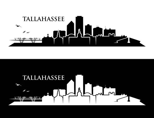 Tallahassee Ville Skyline Bâtiments Affiches Vectorielles — Image vectorielle