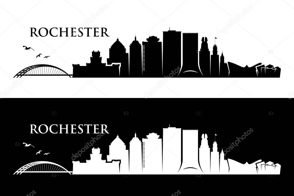 rochester city skyline buildings vector posters