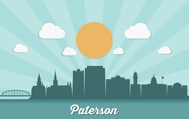 Paterson manzarası - New Jersey, Amerika Birleşik Devletleri, ABD, vektör çizim