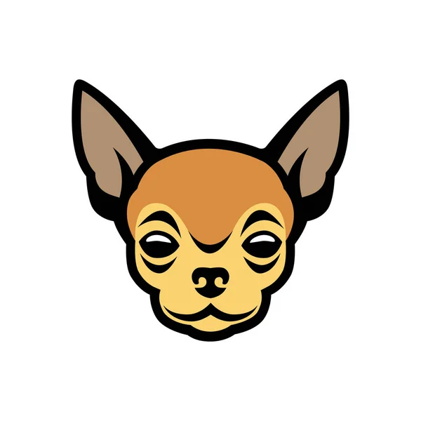 Färg Chihuahua Symbol Vit Bakgrund Vektorillustration — Stock vektor