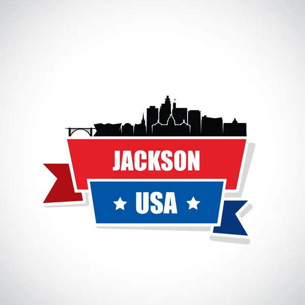 Jackson Skyline Mississippi Verenigde Staten Van Amerika Usa Vectorillustratie — Stockvector