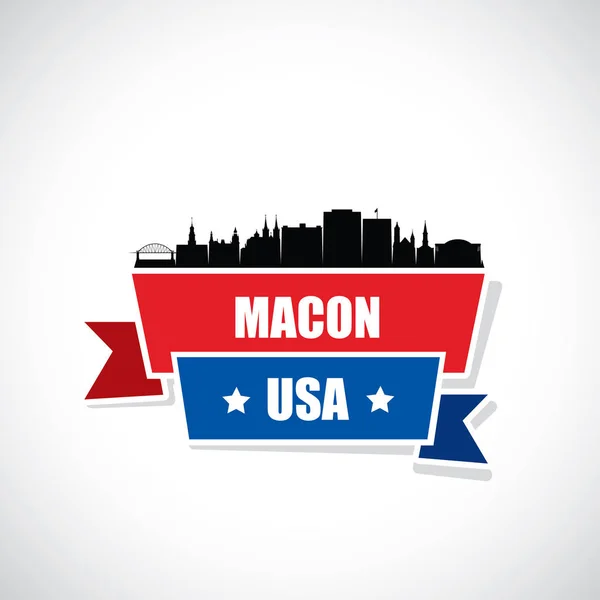 Macon Skyline Georgia Estados Unidos América Ilustración Vectorial — Archivo Imágenes Vectoriales