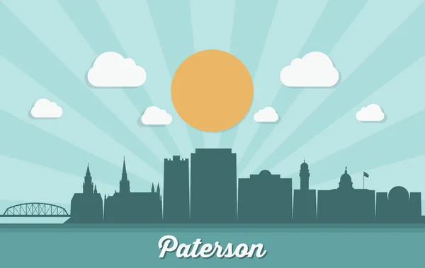 Paterson Skyline New Jersey Förenta Staterna Usa Vektorillustration — Stock vektor