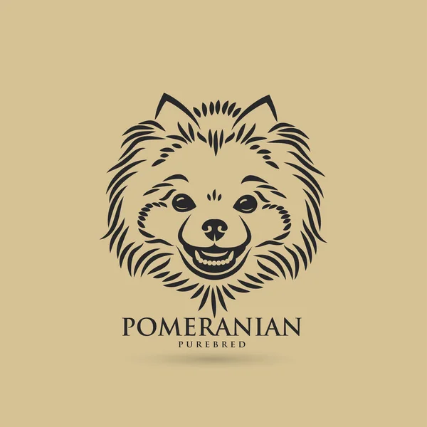 Pomerania Cara Perro Vector Ilustración — Archivo Imágenes Vectoriales