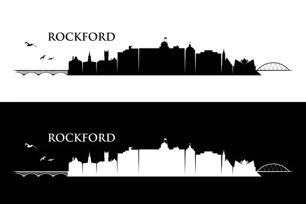Rockford Skylines Illinois Estados Unidos América Ilustración Vectorial — Vector de stock