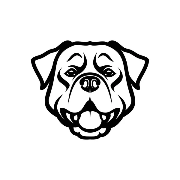 Rottweiler Chien Isolé Illustration Vectorielle Contour — Image vectorielle
