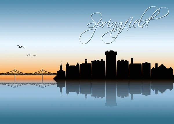 Springfield Skyline Massachusetts Stati Uniti America Usa Illustrazione Vettoriale — Vettoriale Stock