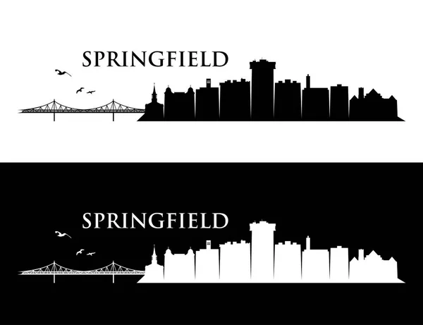 Springfield Skyline Massachusetts Estados Unidos América Eua Ilustração Vetorial — Vetor de Stock