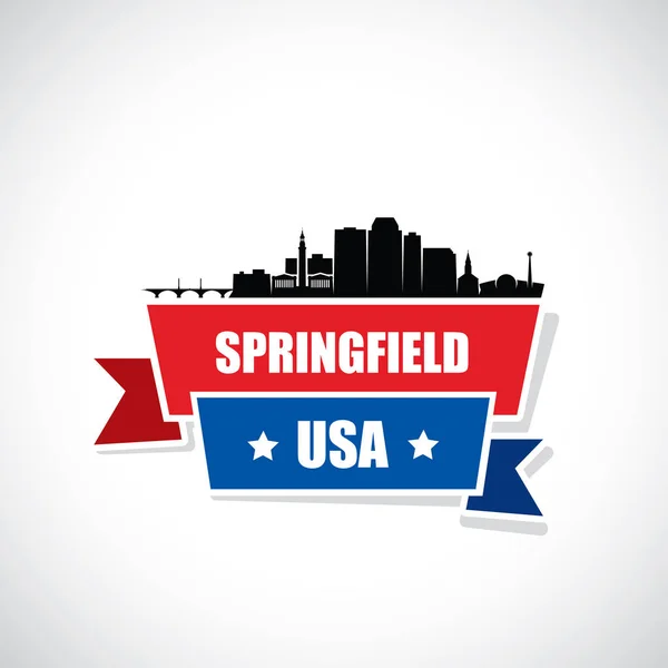 Springfield Skyline Massachusetts Estados Unidos América Eua Ilustração Vetorial — Vetor de Stock