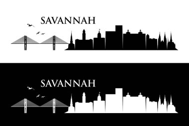 Savannah Birleşik Amerika Birleşik Devletleri, ABD, vektör çizim 