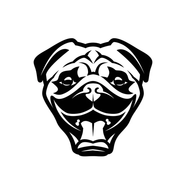 Pug Σκυλί Κεφάλι Εικονογράφηση Διάνυσμα — Διανυσματικό Αρχείο