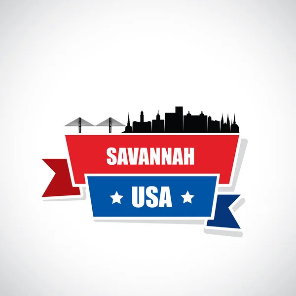 United States America Usa Vector Illustration Savannah — Stock Vector