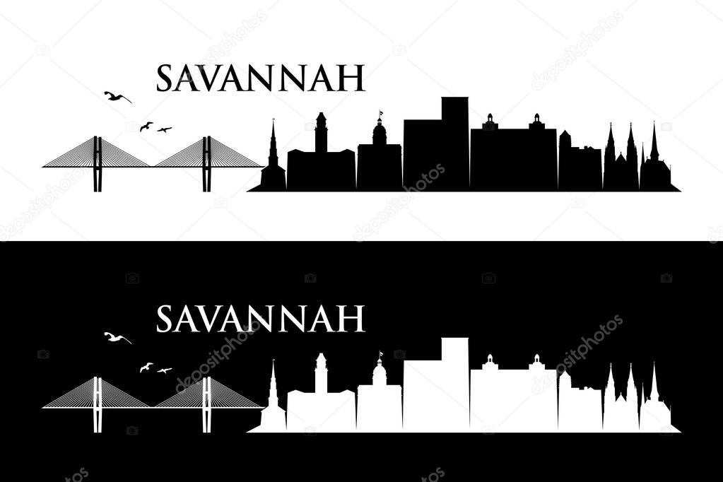 United States of America, USA, vector illustration of Savannah 