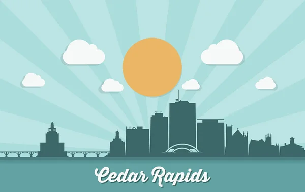 Vectorillustratie Van Cedar Rapids Verenigde Staten — Stockvector
