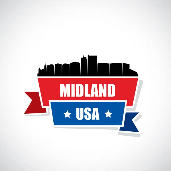 Illustrazione Vettoriale Midland Usa — Vettoriale Stock