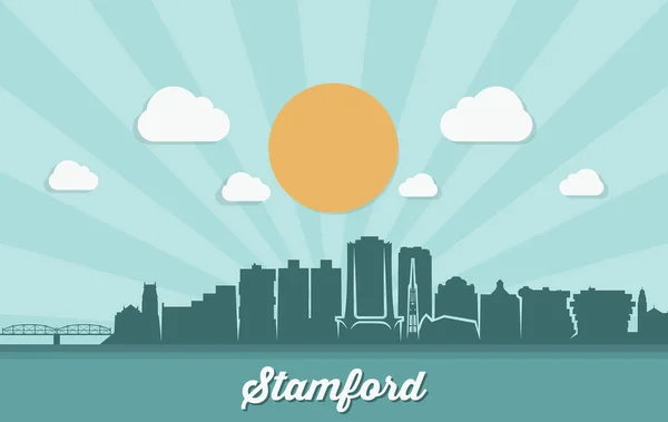 Vector Illustration Stamford Usa — Stock Vector