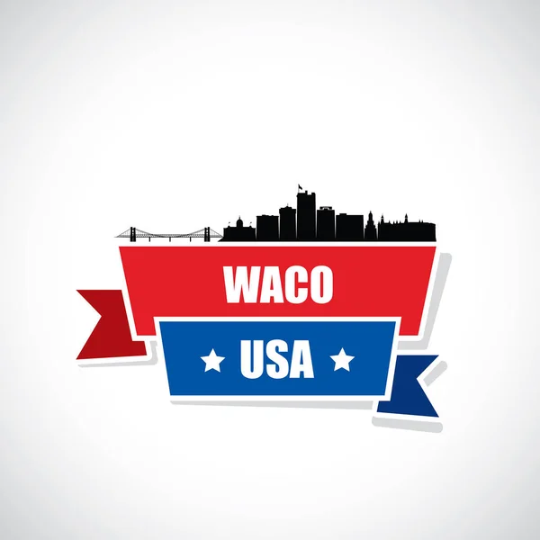 Vektorové Ilustrace Waco Usa — Stockový vektor